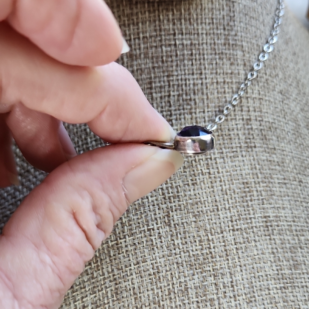 Handmade Amethyst Sterling Silver  Gemstone Pendant. Wearable Art - Picture 7 of 12